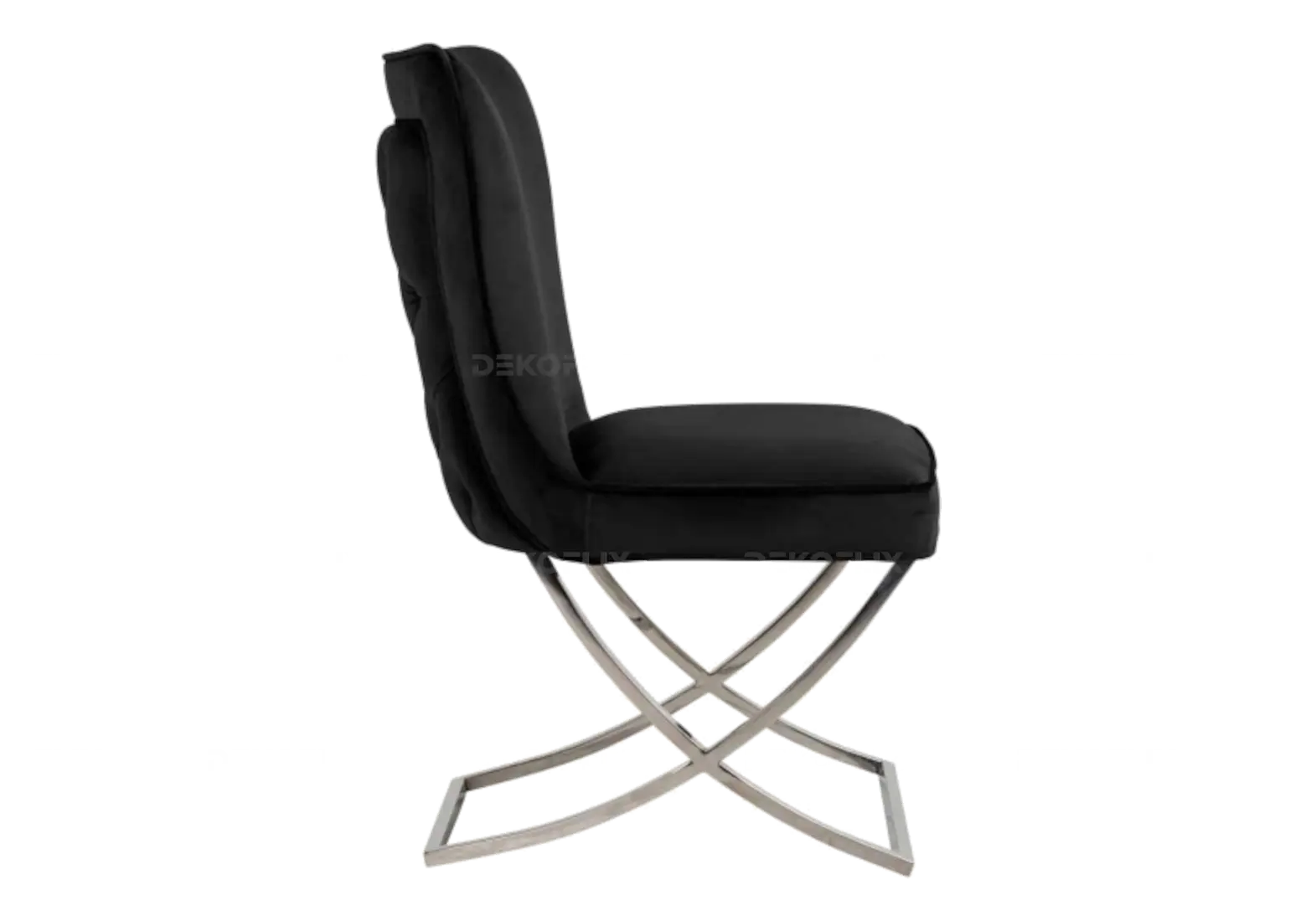 Chaise capitonnée argent noir ENZO (Lot de 2) New Design