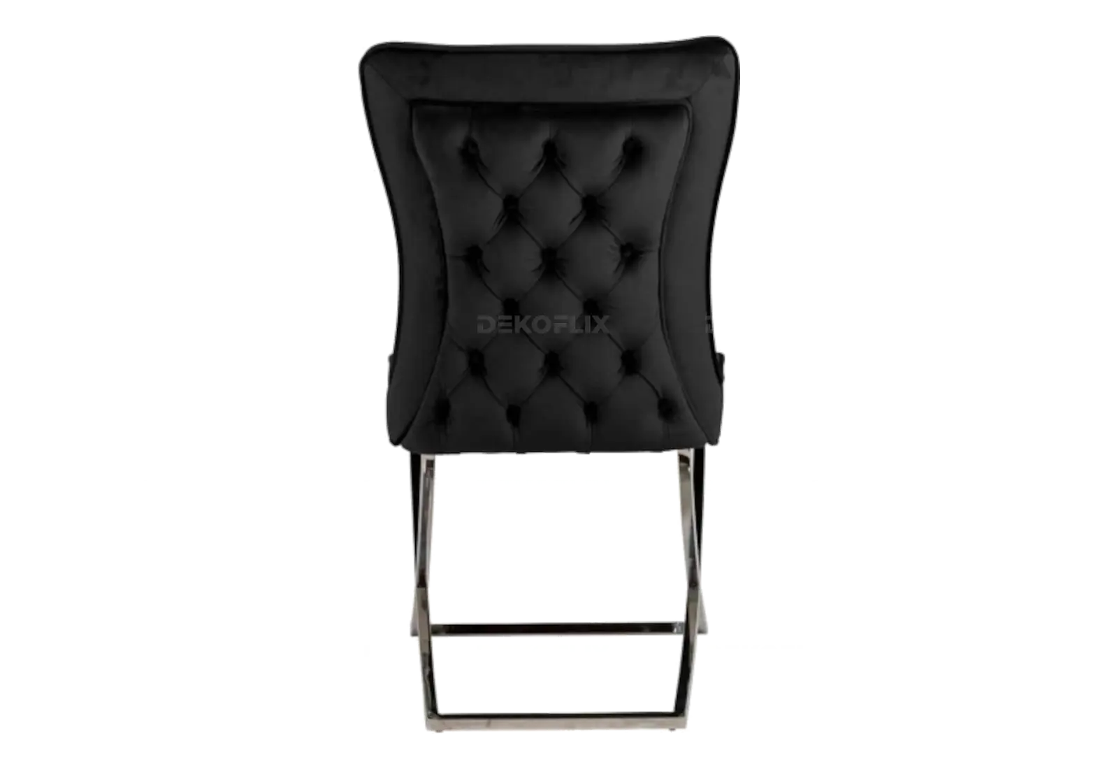 Chaise capitonnée argent noir ENZO (Lot de 2) New Design