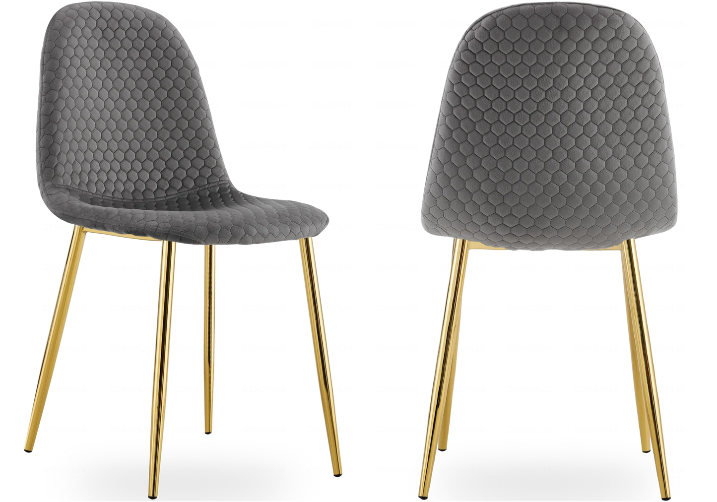 Chaises scandinaves en velours alvéolé – Galerie du Mobilier - Vue 1