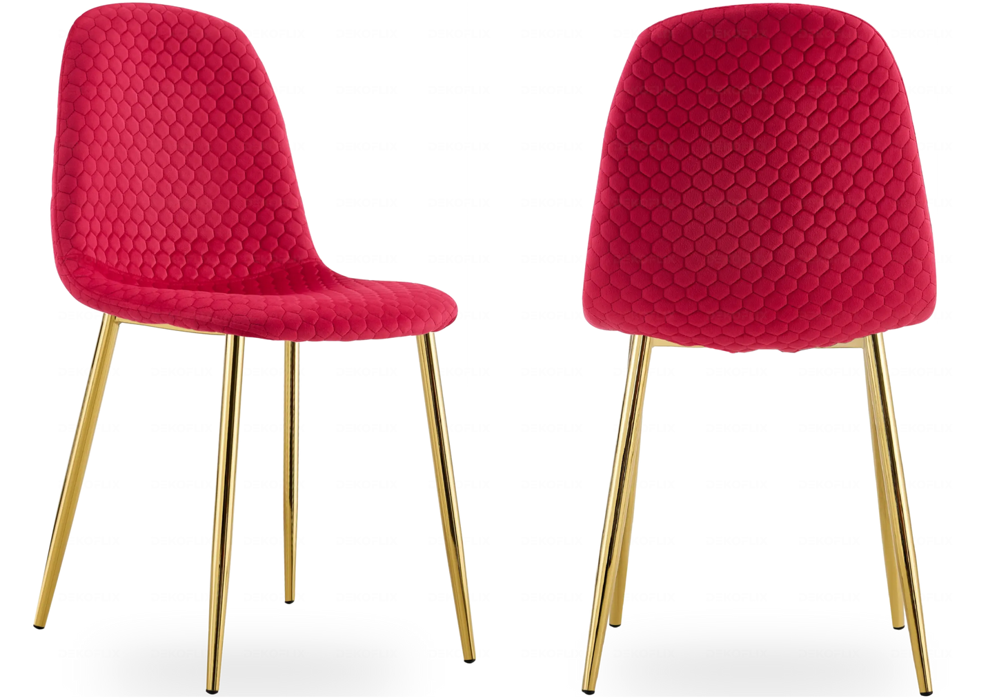 Chaises scandinaves en velours alvéolé fuchsia – Galerie du Mobilier