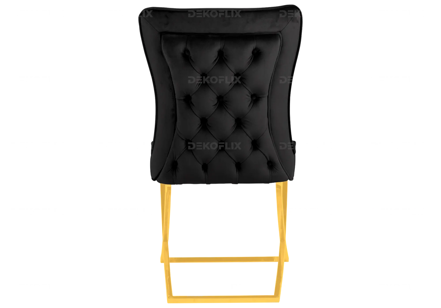 Chaise dorée capitonnée noir ENZO (Lot de 2) New Design