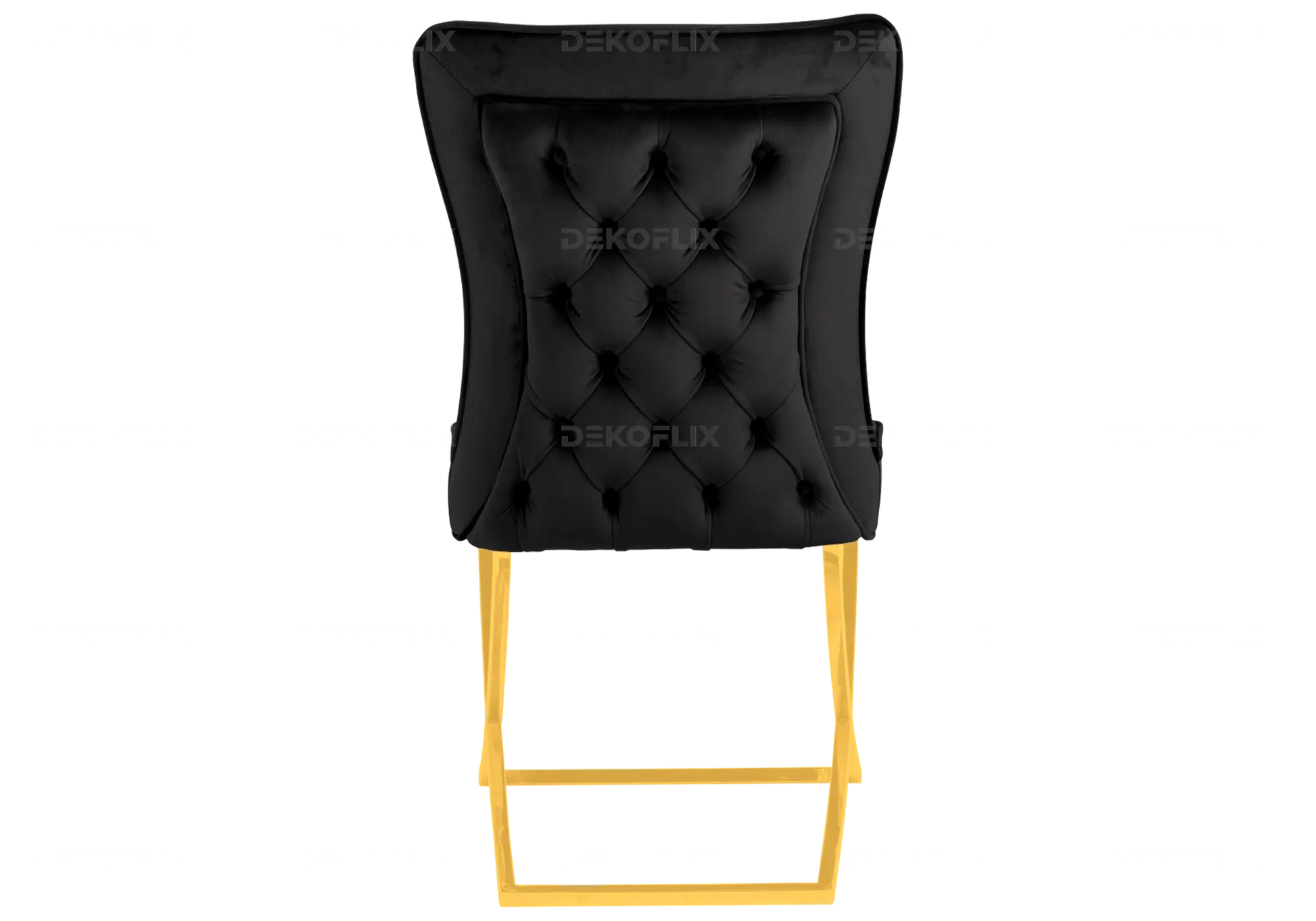Chaise dorée capitonnée noir ENZO (Lot de 2) New Design