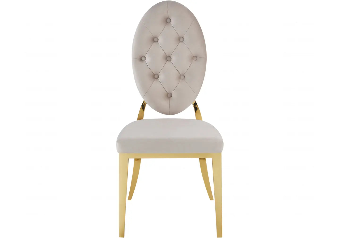 Chaise médaillon capitonnée dorée moka NEO New Design