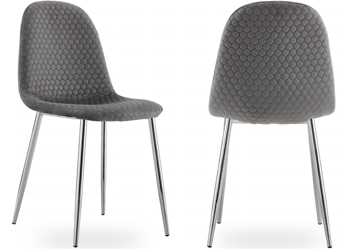 Chaises scandinaves en velours alvéolé – Galerie du Mobilier