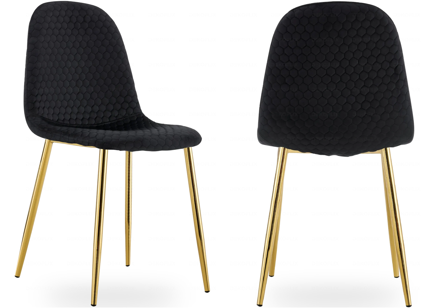Chaises scandinaves en velours alvéolé noir - – Galerie du Mobilier - Vue 1