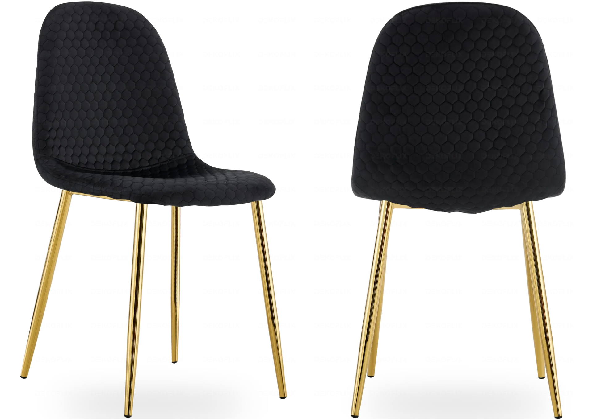 Chaises scandinaves en velours alvéolé noir - – Galerie du Mobilier - Vue 1