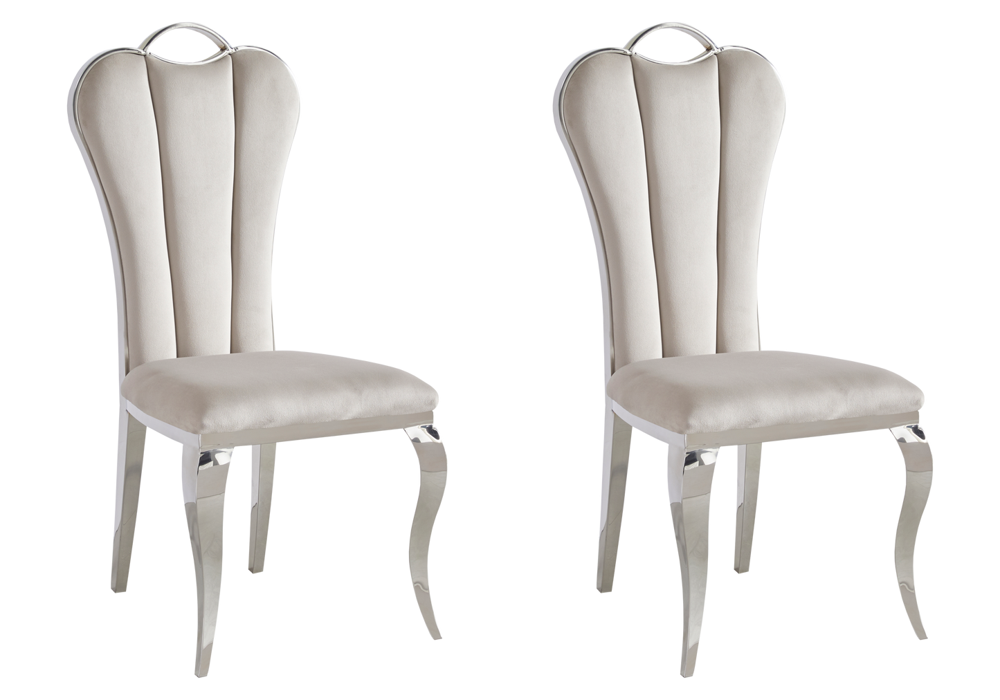 Chaise baroque moderne argentée et velours - – Galerie du Mobilier - Vue 1