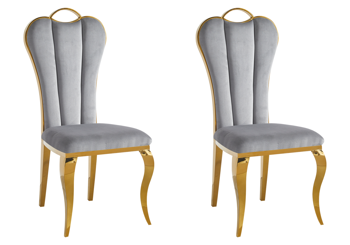 Chaise baroque moderne dorée et velours - Diana – Galerie du Mobilier - Vue 1