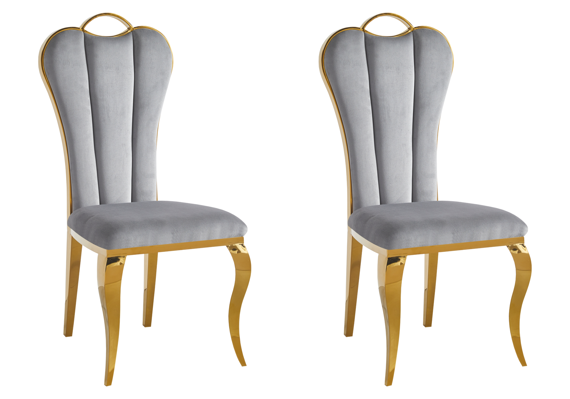 Chaise baroque moderne dorée et velours - Diana – Galerie du Mobilier - Vue 1