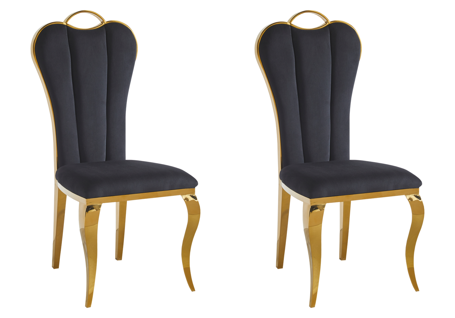 Chaise baroque moderne dorée et velours - Diana – Galerie du Mobilier