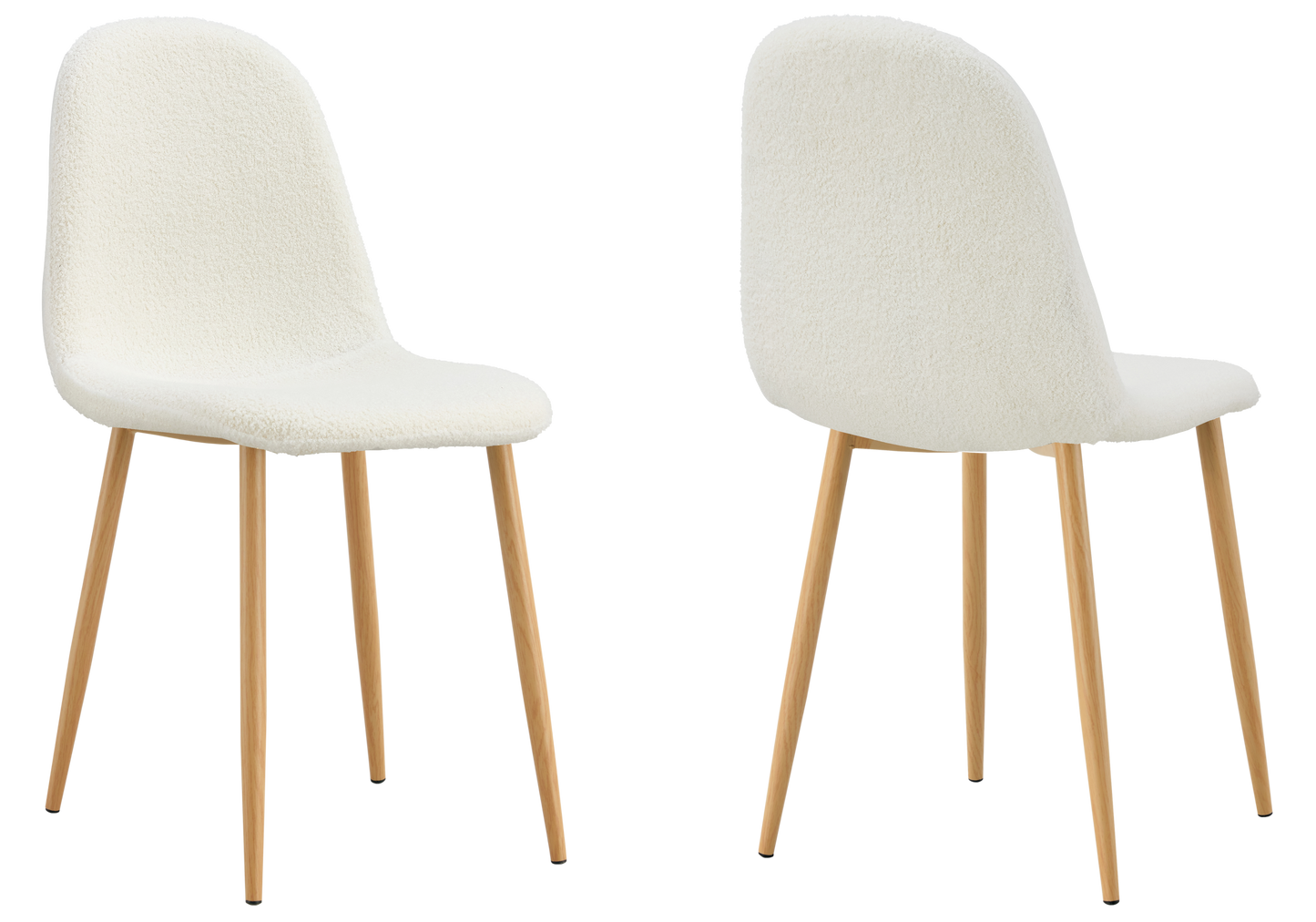 Chaises scandinaves en bouclée blanc - Gina x6 – Galerie du Mobilier - Vue 1