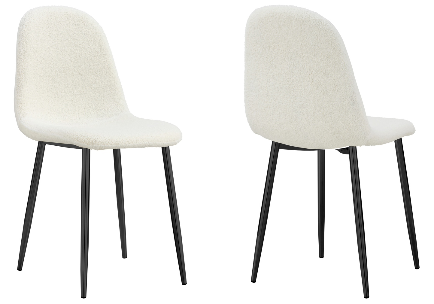 Chaises scandinaves en bouclée blanc - Gina x6 – Galerie du Mobilier