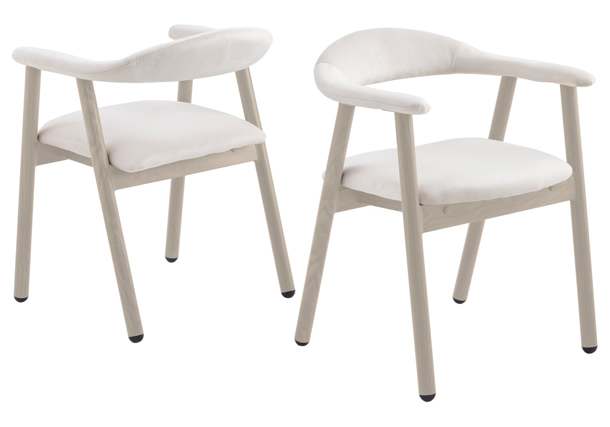 Chaise fauteuil velours beige et travertin – – Galerie du Mobilier - Vue 1