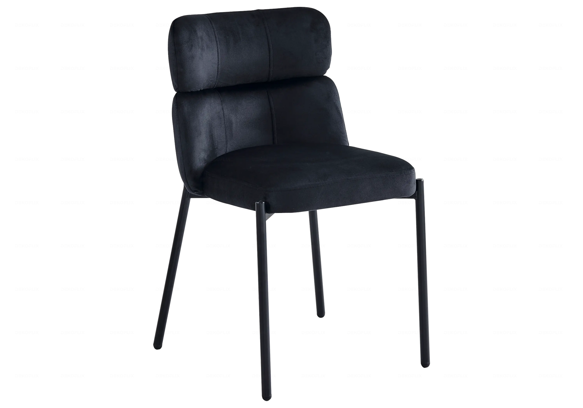 Chaises Velours Noir Pieds Noirs OPHELIA – Lot de 4 Galerie du Mobilier
