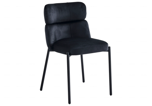 Chaises Velours Noir Pieds Noirs OPHELIA – Lot de 4 Galerie du Mobilier
