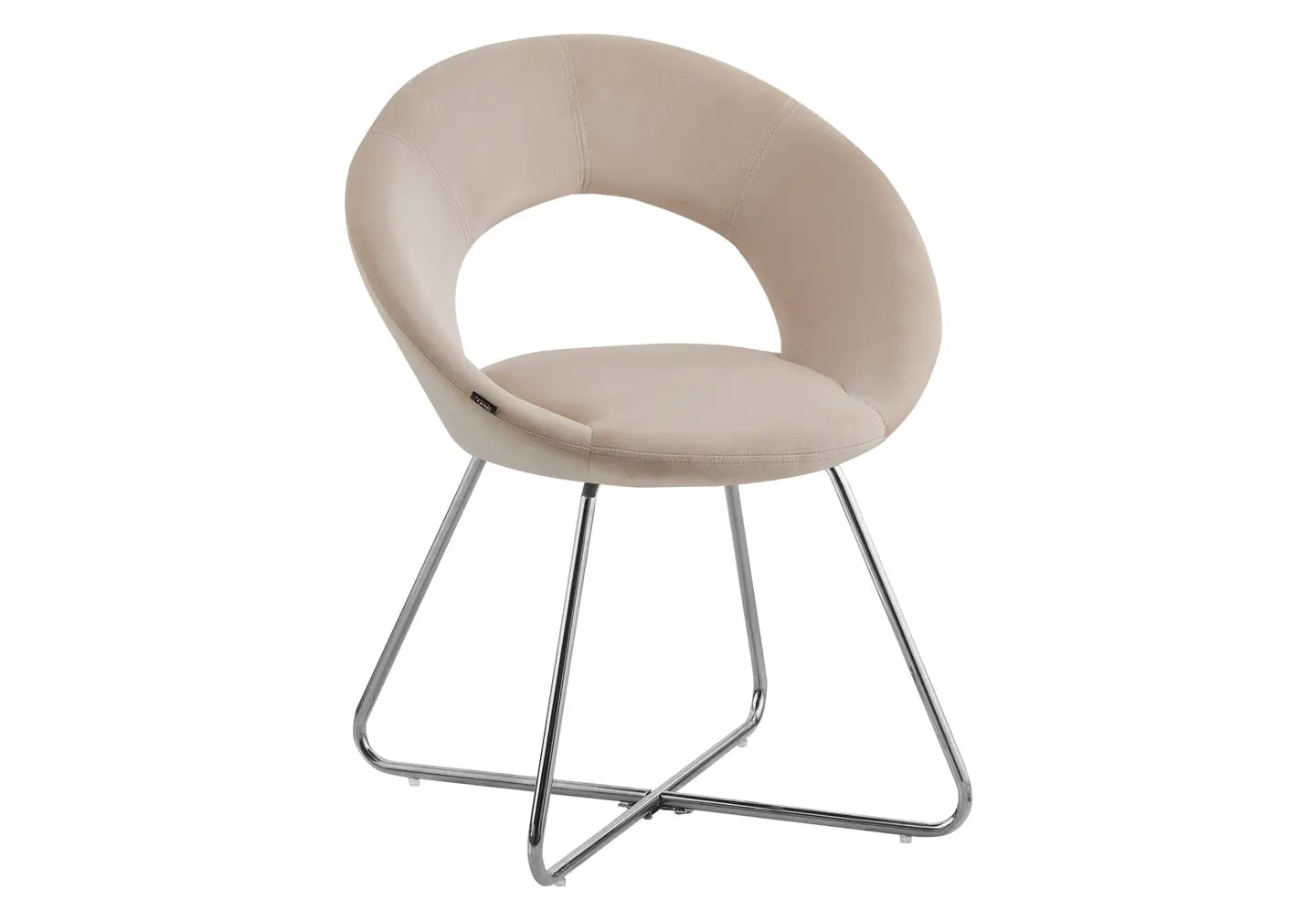 Chaises velours beige arrondies dossier ouvert – Galerie du Mobilier