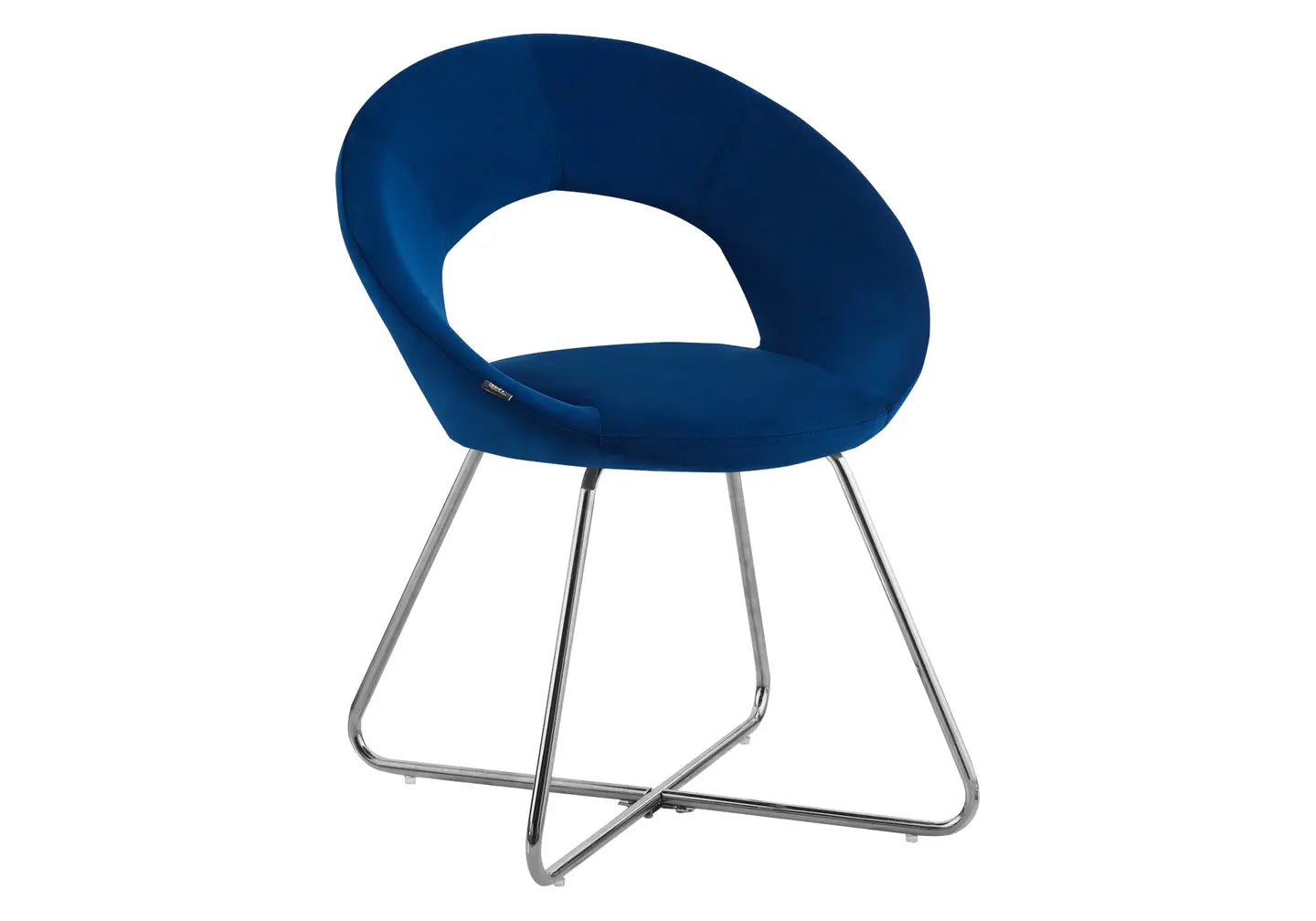 Chaises velours bleu arrondies dossier ouvert - – Galerie du Mobilier - Vue 1