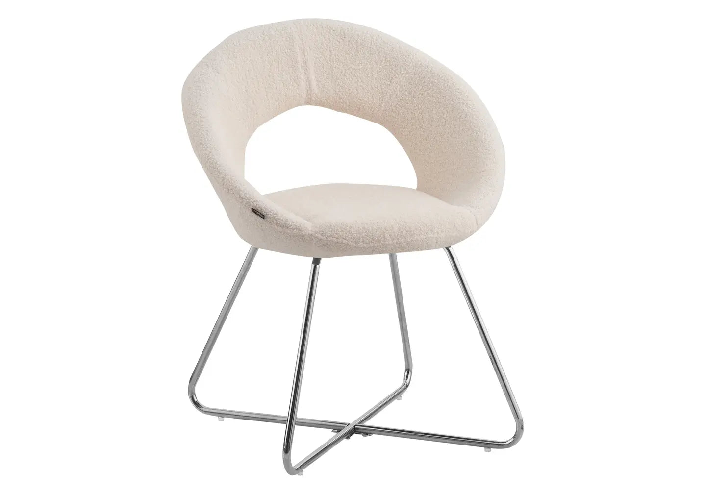 Chaises bouclette blanche arrondies dossier – Galerie du Mobilier