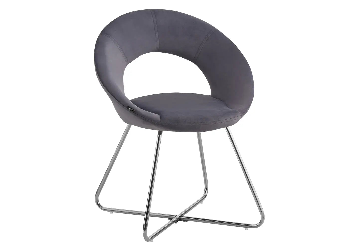 Chaises velours gris arrondies dossier ouvert - – Galerie du Mobilier - Vue 1