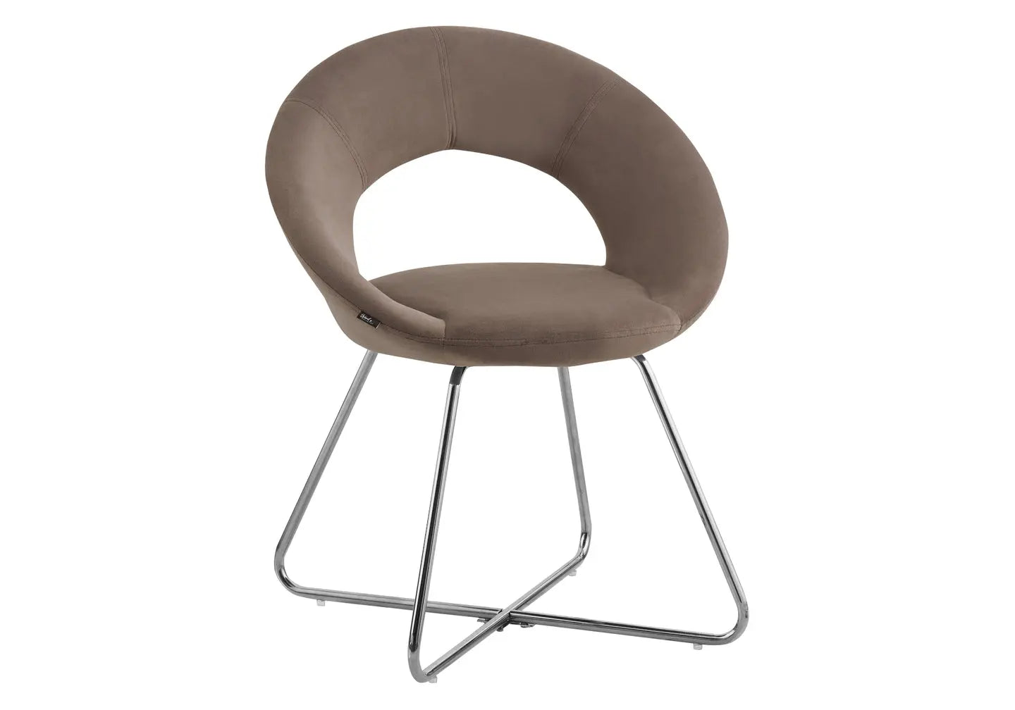 Chaises velours moka arrondies dossier ouvert - – Galerie du Mobilier - Vue 1