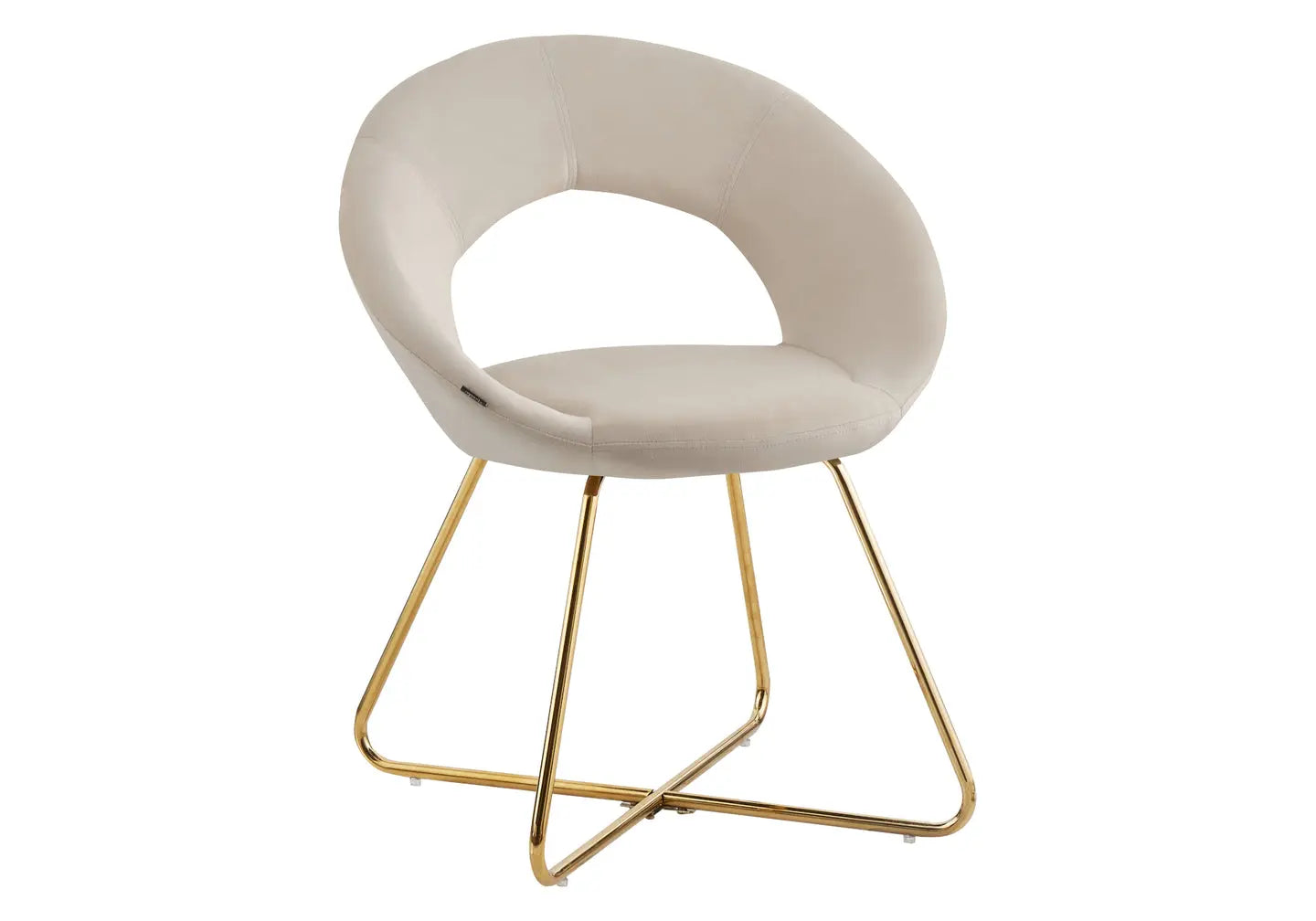 Chaises velours beige arrondies dossier ouvert – Galerie du Mobilier - Vue 1