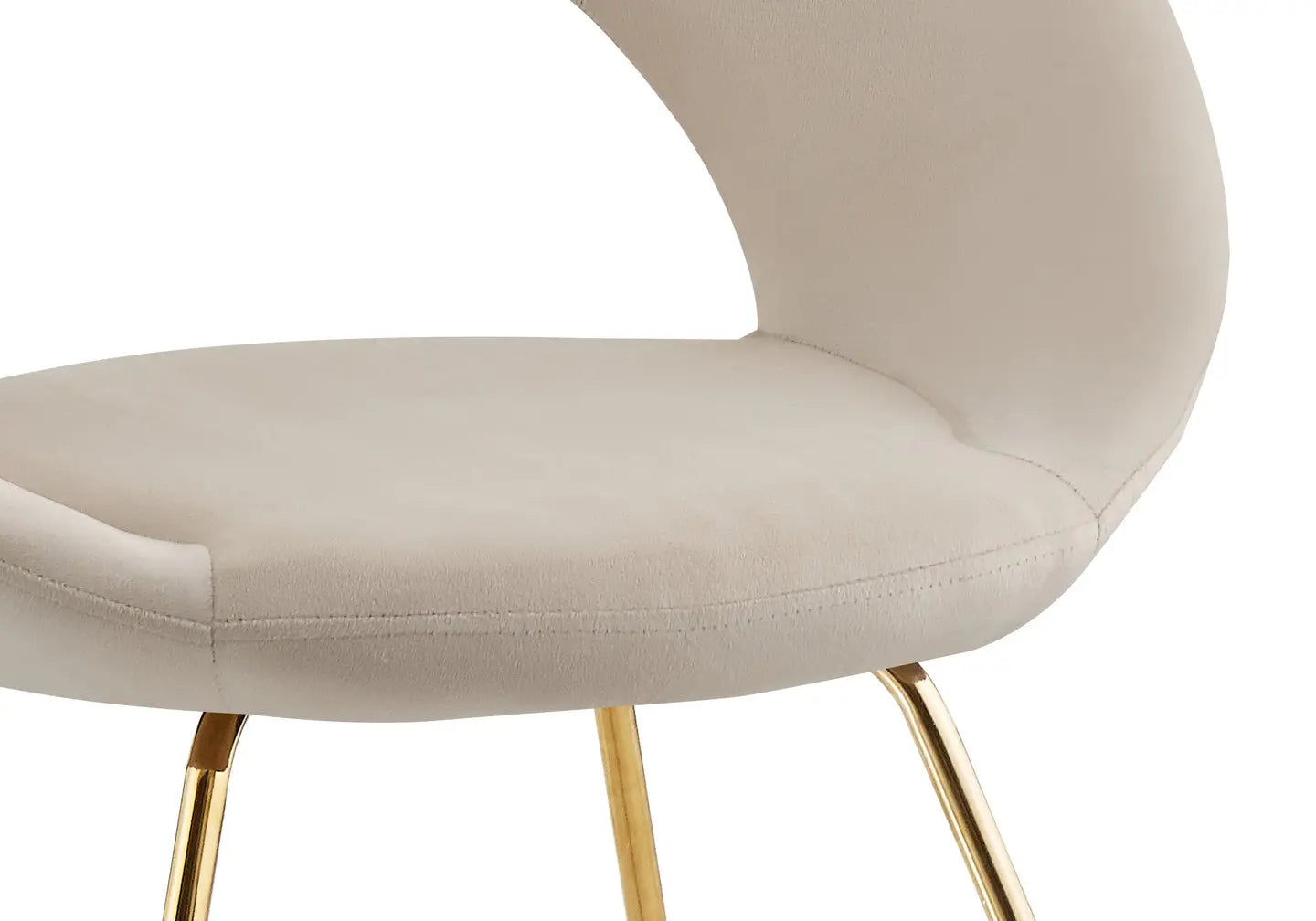 Chaises velours beige arrondies dossier ouvert – Galerie du Mobilier