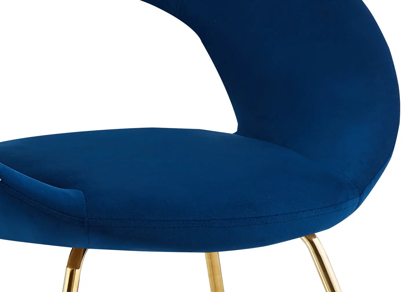 Chaises velours bleu arrondies dossier ouvert - – Galerie du Mobilier