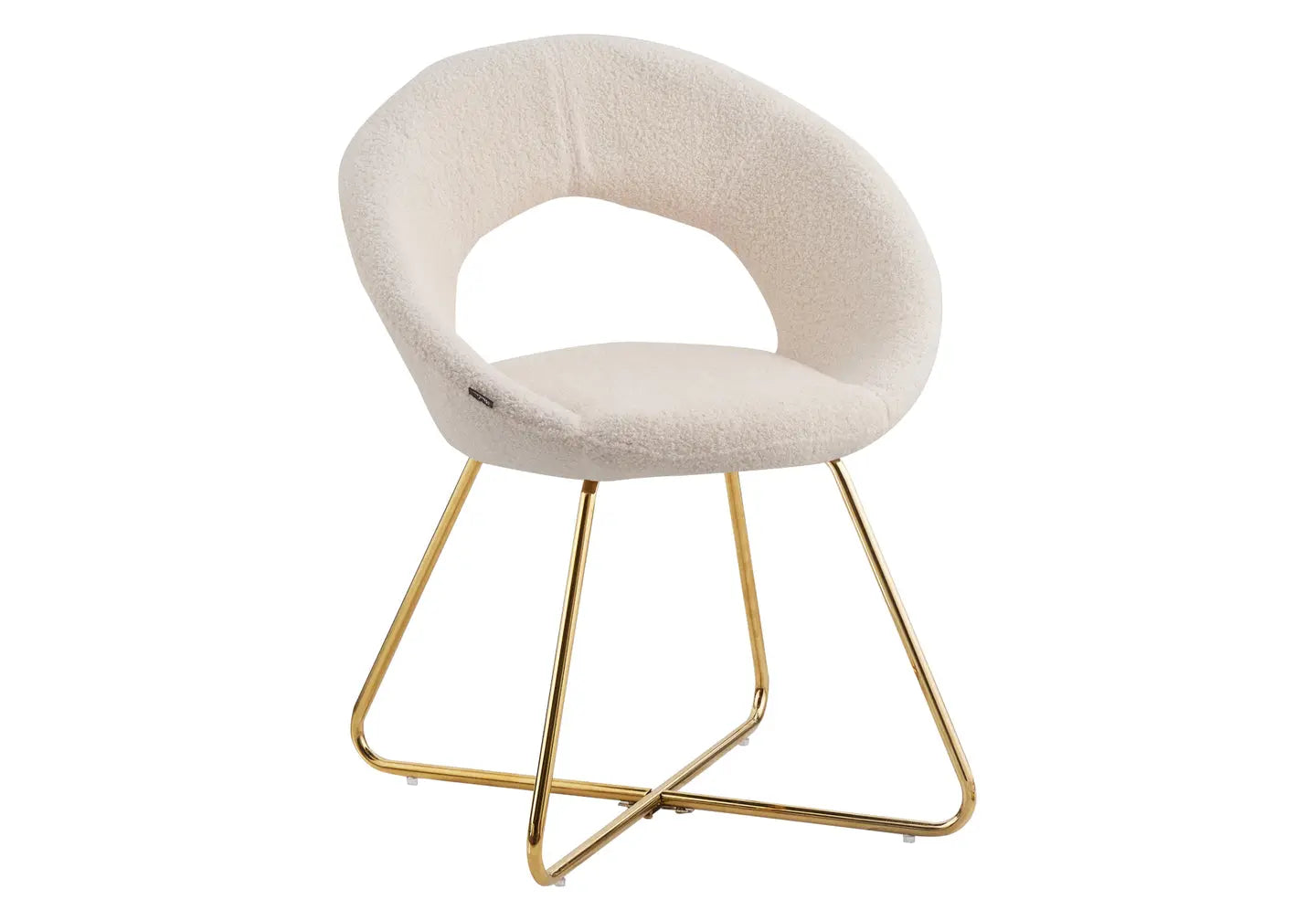 Chaises bouclette blanche arrondies dossier – Galerie du Mobilier - Vue 1