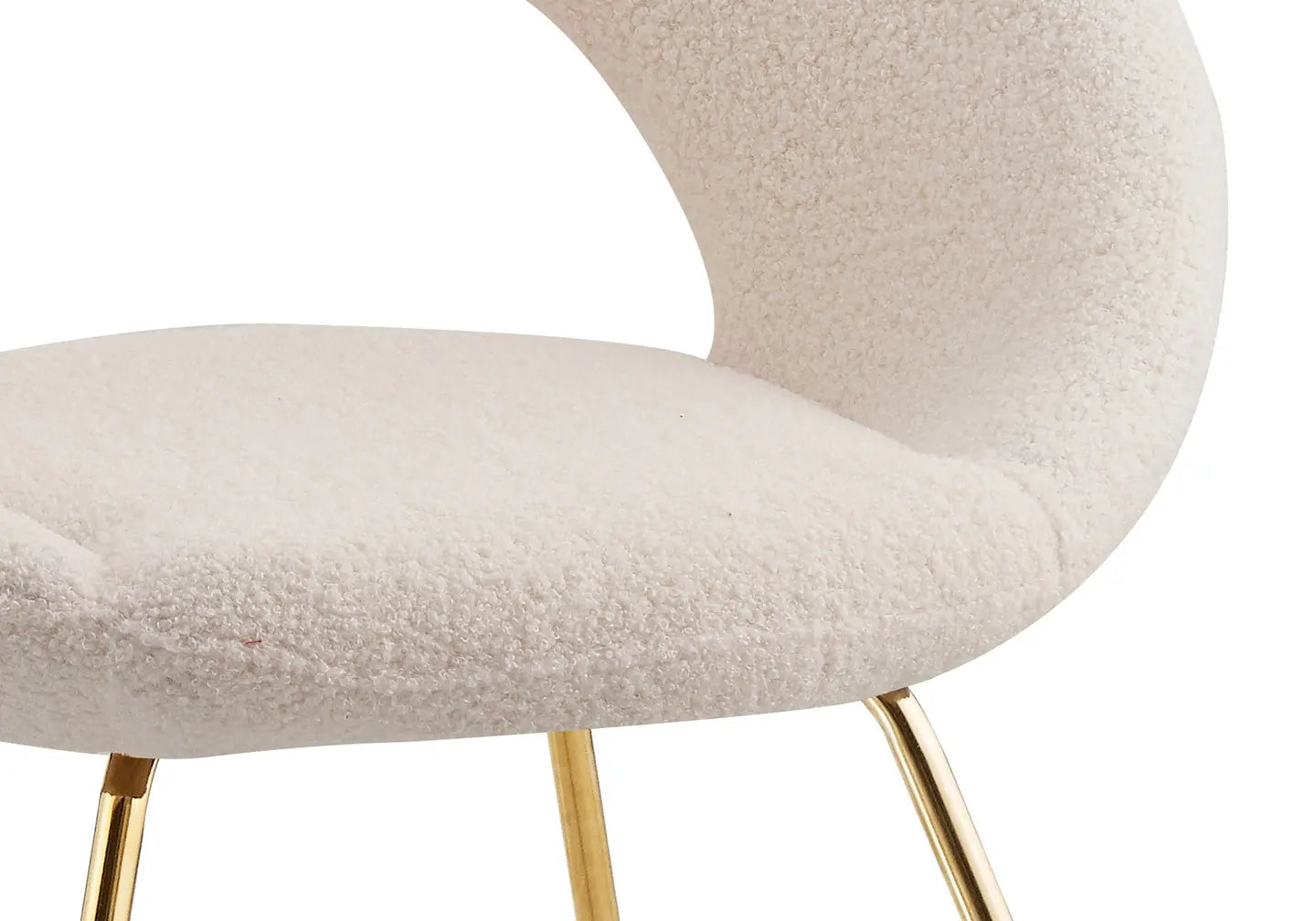 Chaises bouclette blanche arrondies dossier – Galerie du Mobilier