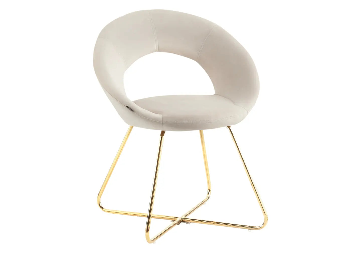 Chaises velours écru arrondies dossier ouvert - – Galerie du Mobilier - Vue 1