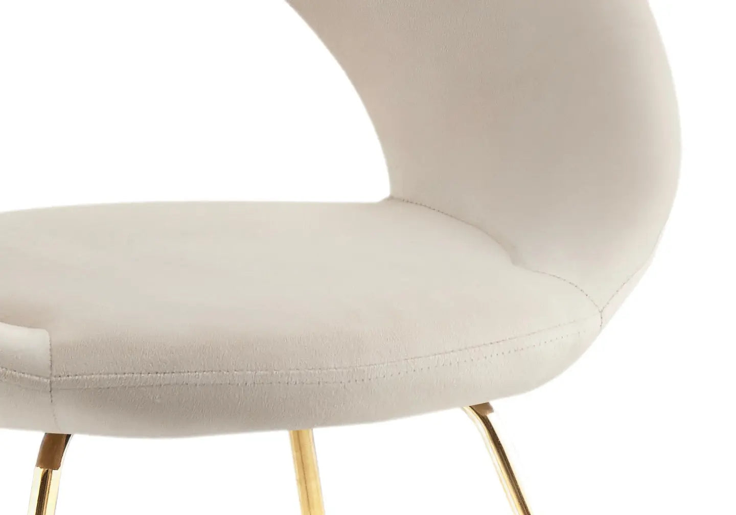 Chaises velours écru arrondies dossier ouvert - – Galerie du Mobilier
