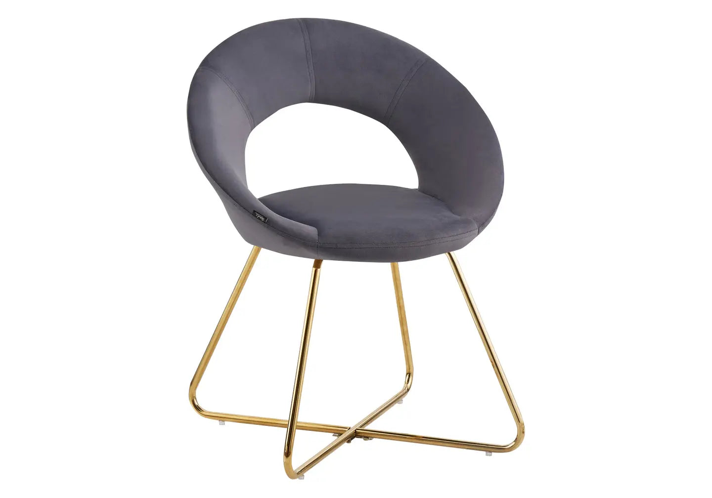 Chaises velours gris arrondies dossier ouvert - – Galerie du Mobilier