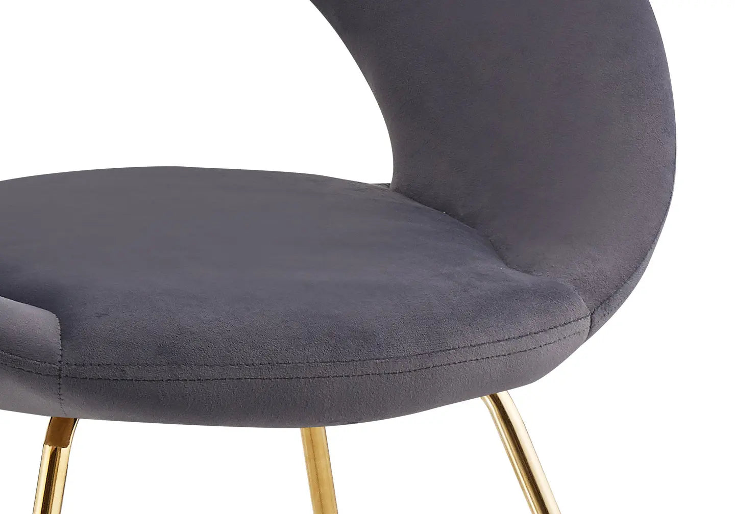 Chaises velours gris arrondies dossier ouvert - – Galerie du Mobilier