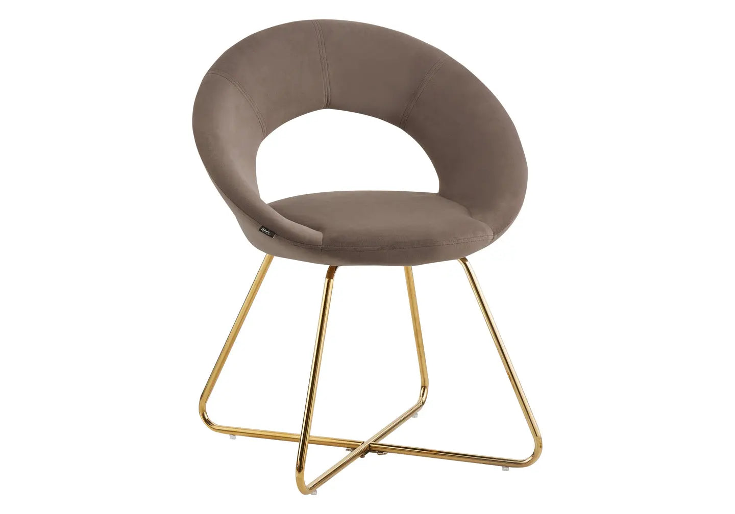 Chaises velours moka arrondies dossier ouvert - – Galerie du Mobilier