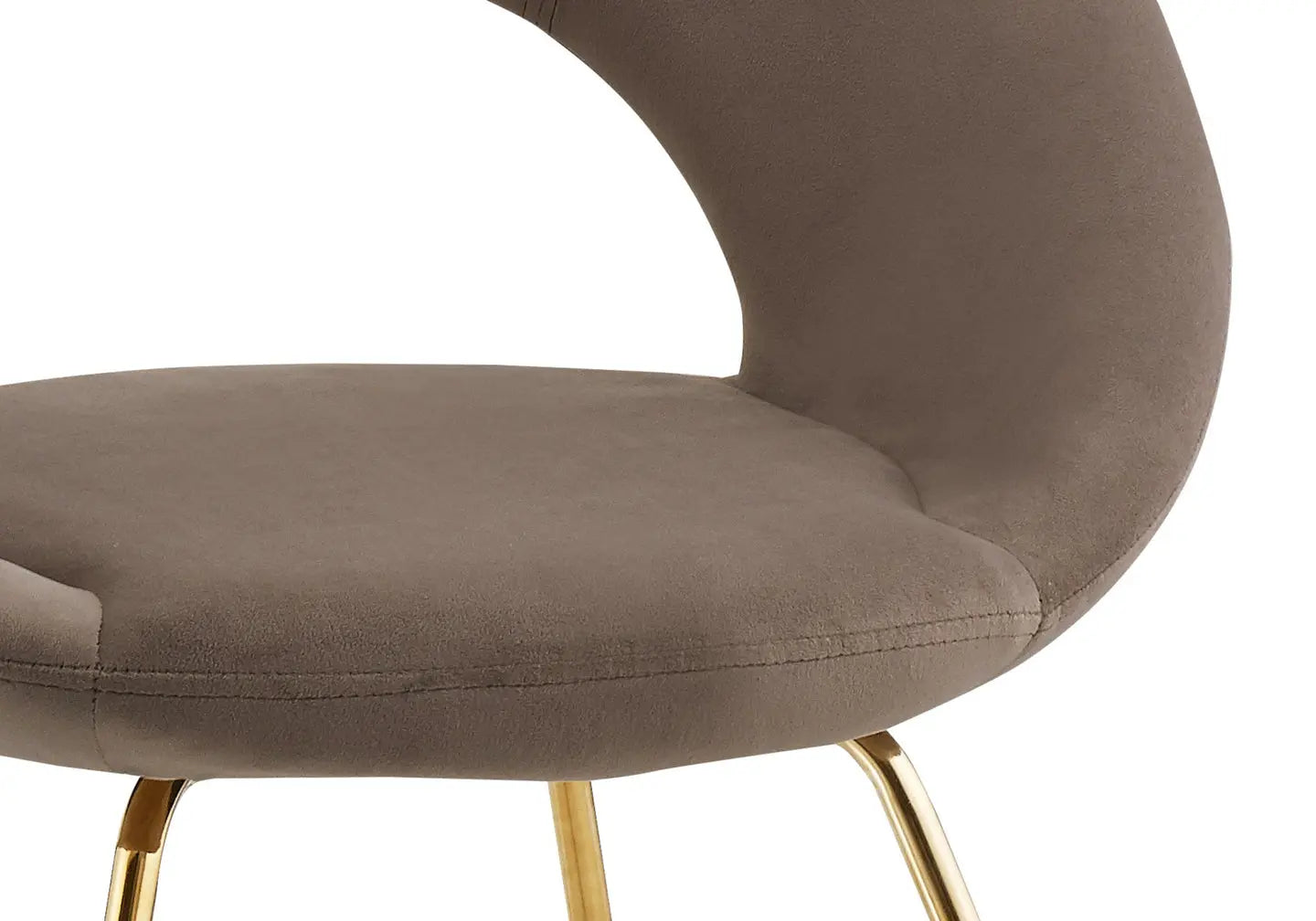 Chaises velours moka arrondies dossier ouvert - – Galerie du Mobilier