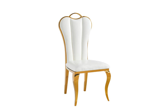 Chaises dorées simili cuir noir ALIS (lot de 4) New Design