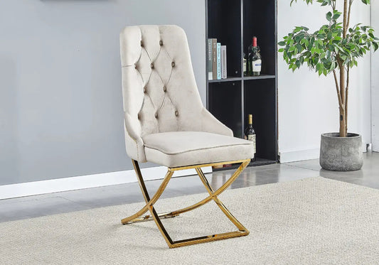 Chaises dorées taupes tête de lion GLADE (lot de 4) New Design