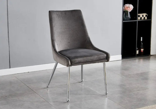 Chaises poignées velours gris GEMA (lot de 4) New Design