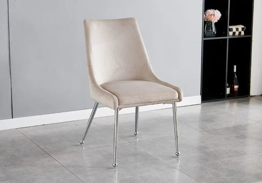 Chaises poignées velours taupe GEMA (lot de 4) New Design