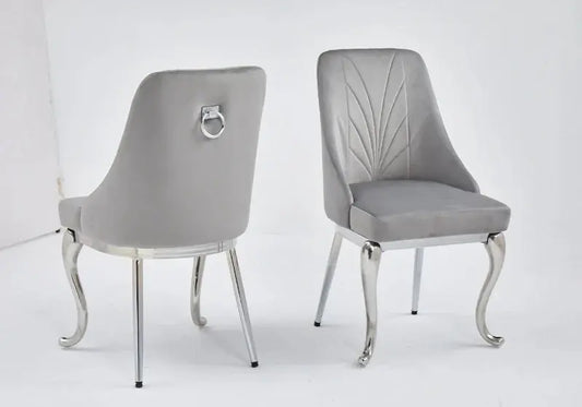 Chaises velours noir NINA (lot de 2) - DEKOFLIX