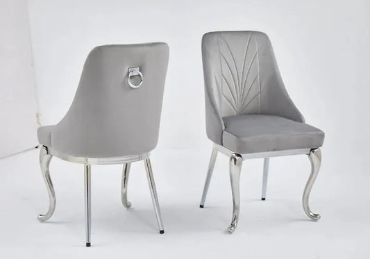 Chaises velours taupe NINA (lot de 2) - DEKOFLIX