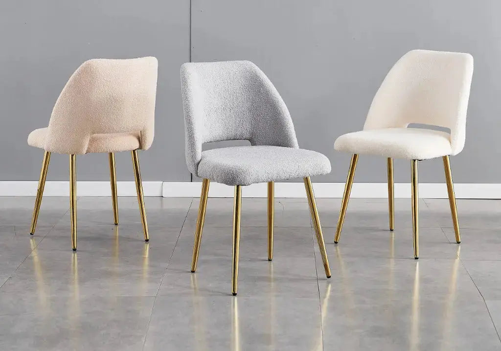 Chaises velours taupe noir LEONI (lot 4) - DEKOFLIX