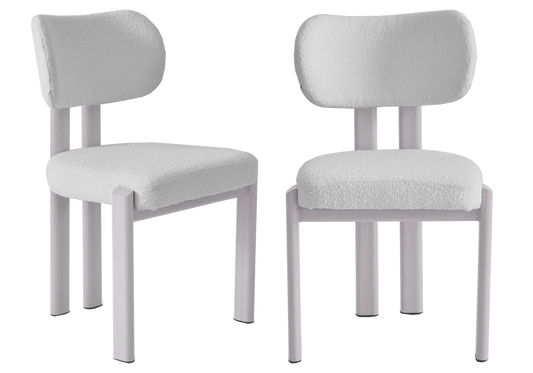 Chaises scandinaves tissu bouclé taupe – INAYA