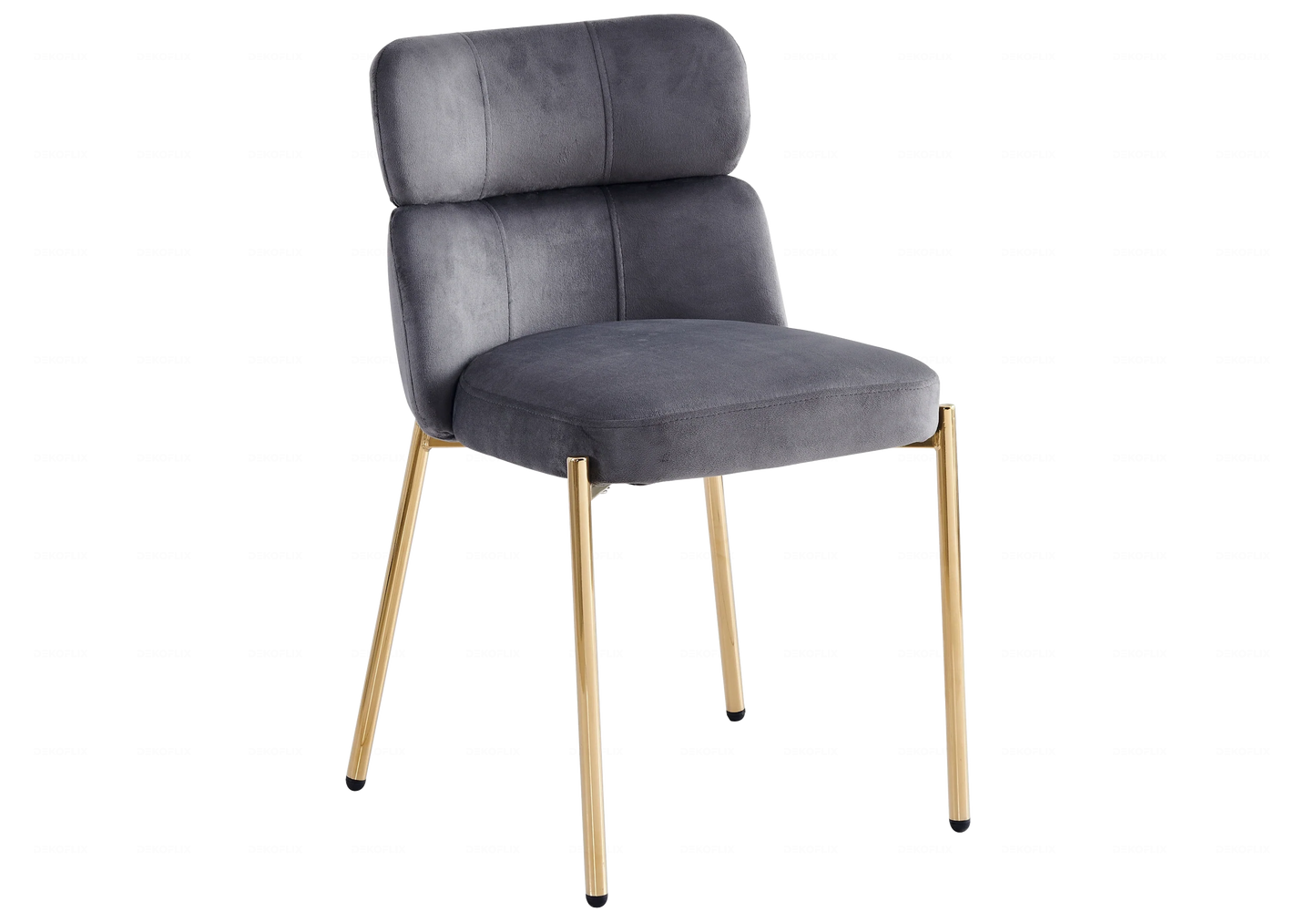 Chaises Velours Gris Pieds Dorés NORA – Lot de 4 - DEKOFLIX