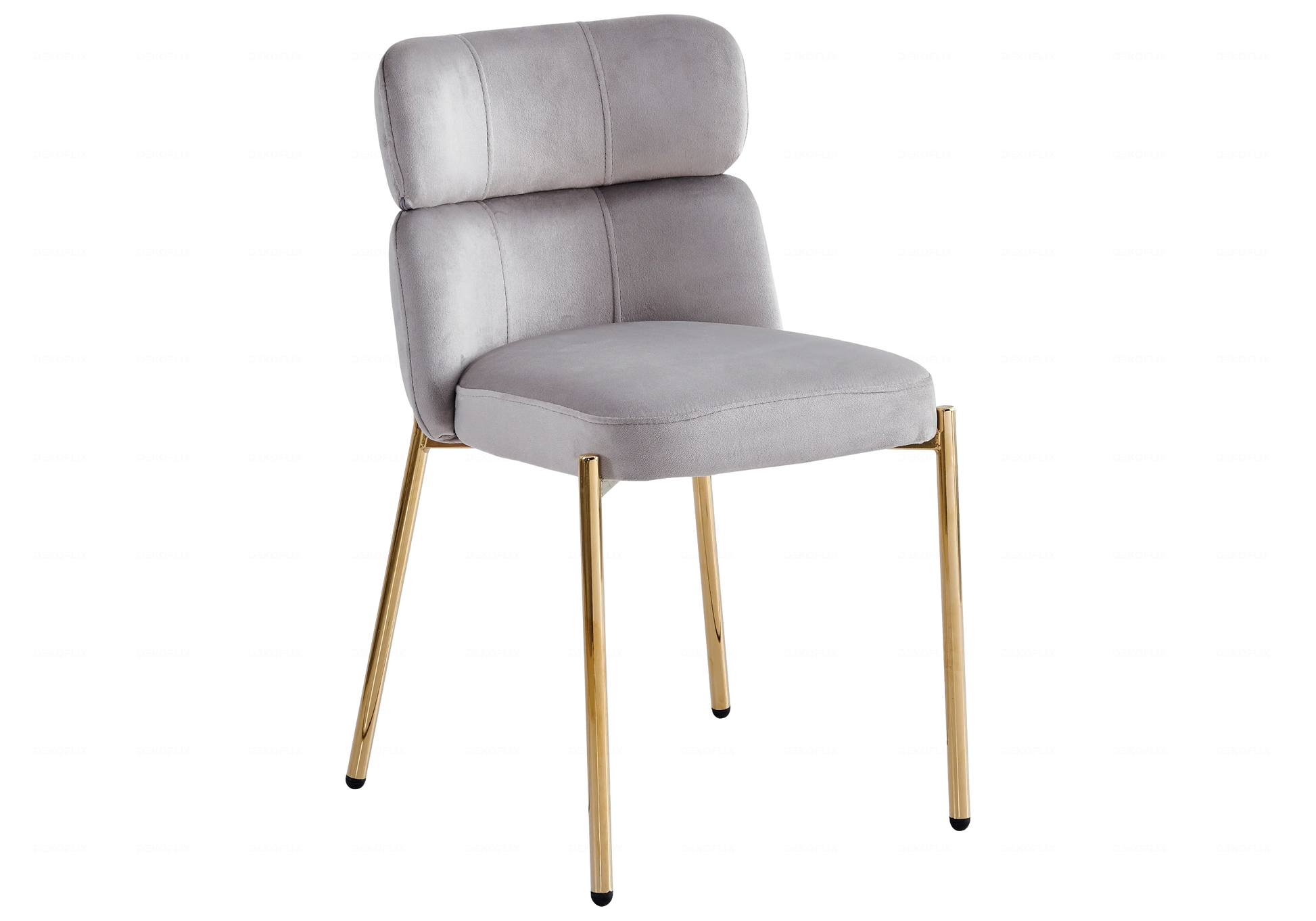Chaises Velours Taupe Pieds Dorés OPHELIA – Lot de 4 - Galerie du Mobilier