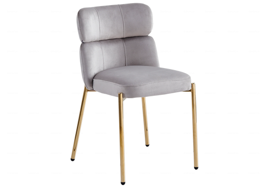 Chaises Velours Taupe Pieds Dorés OPHELIA – Lot de 4 - Galerie du Mobilier