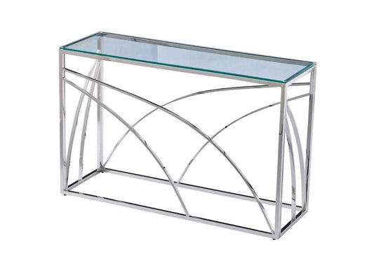 Console design argent en verre GEO Galerie du Mobilier