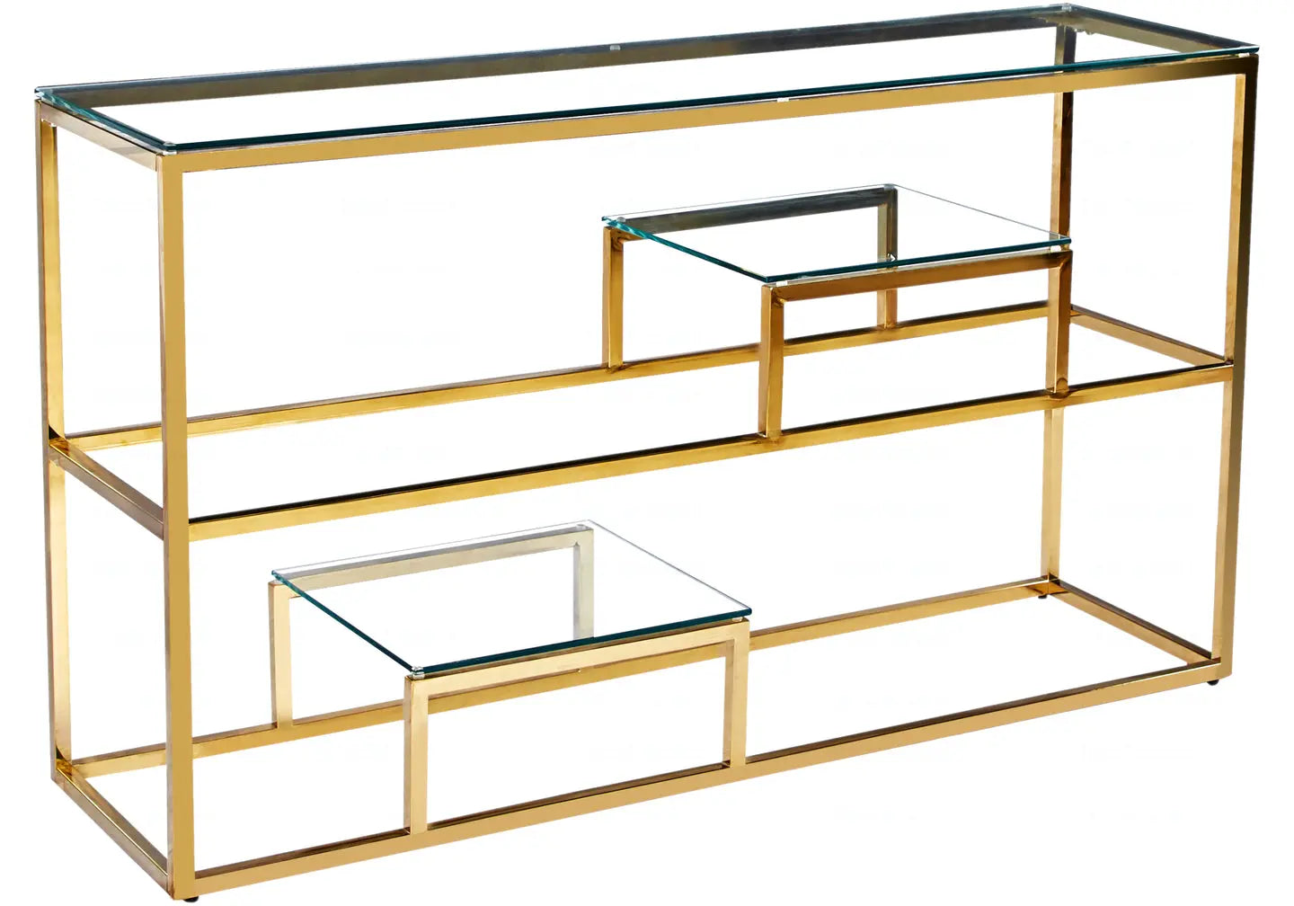 Console dorée verre trempé – Galerie du Mobilier - Vue 1