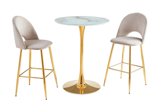 Ensemble de table et chaises de bar ROSA de luxe