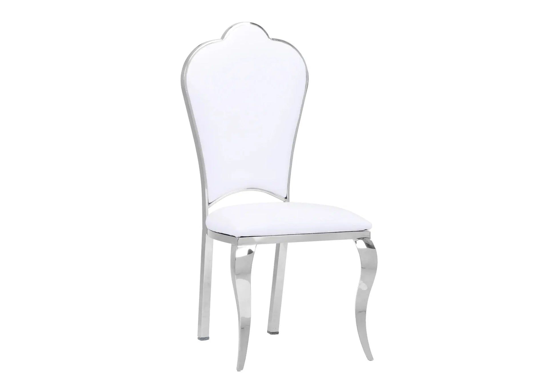 Ensemble table chaise marbre blanc argent TROPHEE Galerie du Mobilier